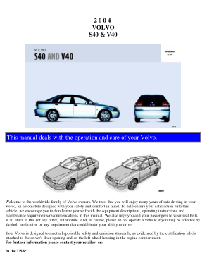 2004 Volvo S40 Owners Manual